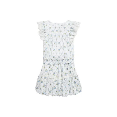 Детский комплект Polo Ralph Lauren с юбкой детская одежда цветочный хлопок Batiste топ комплект с юбкой белый