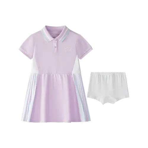 Детский комплект FILA KIDS x YUANTIANZHI LIANMINGKUAN для детей 3-7 лет с юбкой Cloud Robe фиолетового цвета