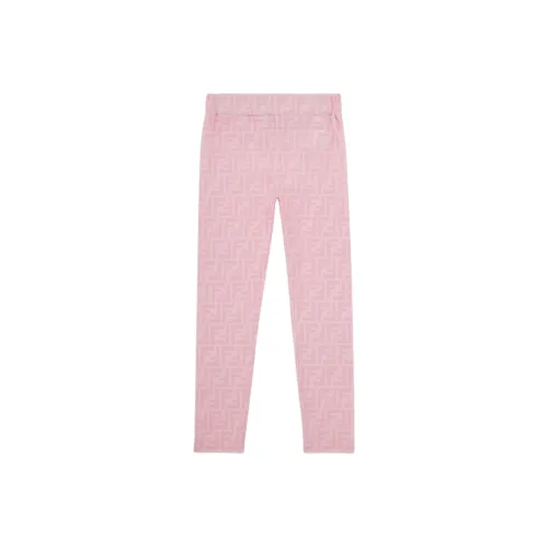 FENDI Брюки SS24 Детская одежда Розовый Джерси Леггинсы с логотипом Розовый Детский