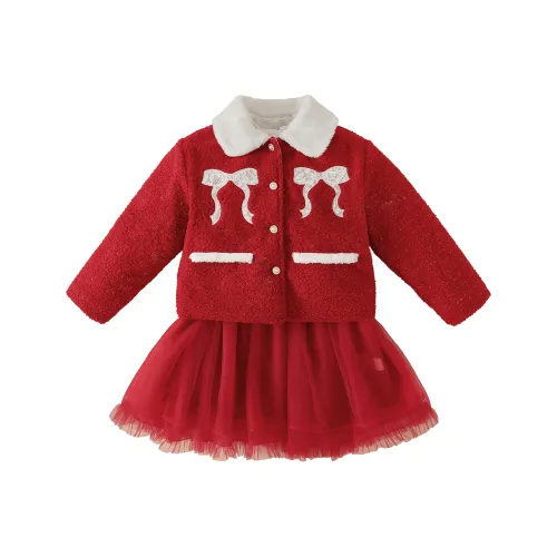 Детский комплект JELLYBABY для детей 3-7 лет с юбкой красного цвета