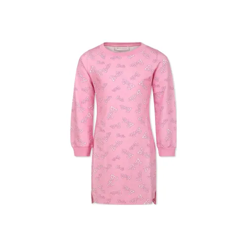 MONNALISA Детская одежда с принтом по всей поверхности круглый вырез длина MID длинные рукава розовый для малышей