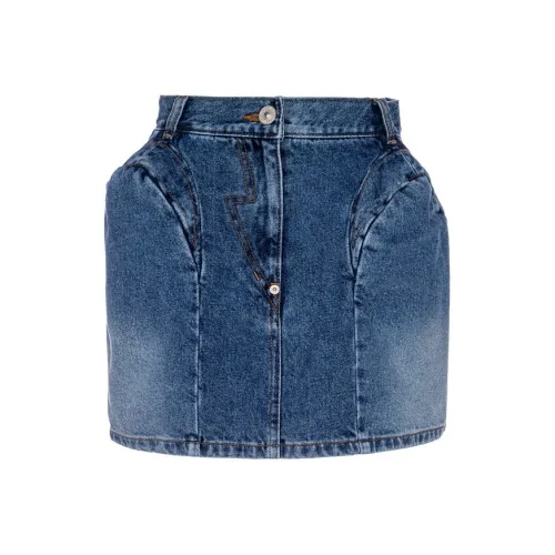PushBUTTON FW24 Джинсовые короткие юбки Женские Средне-голубой