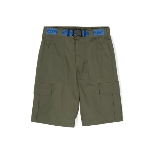 Off Белый Kids Шорты Детский Армейский зеленый
