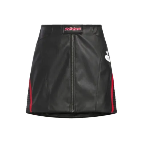Adidas Originals SS25 Кожаные короткие юбки Женские Черный