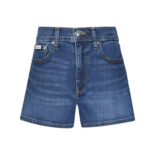 Calvin Klein SS25 Джинсовые шорты Женские Джинсовый синий