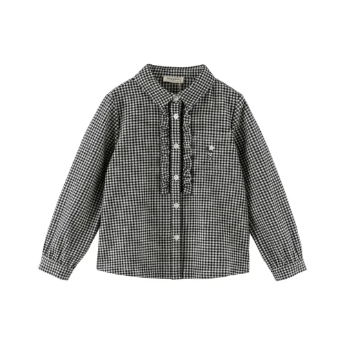 DAVE BELLA Рубашка Черный Белый Клетка Детская