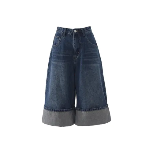 OROI Джинсовые шорты Женские Темно-синий