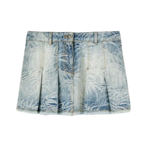 PALM ANGELS Синие Женские Джинсовые Короткие Юбки