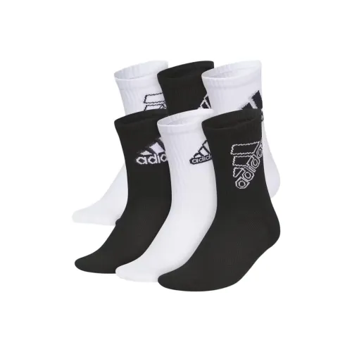 Adidas 6 пар Черный с белым логотипом + Черный большой размер Черный логотип Белый Edge + Белый, Маленький Черный логотип Белый Edge + Белый, Черный логотип + Белый Trumpets Белый логотип Черная резинка + Белый Tubas Белый логотип Черная резинка Kids Носки