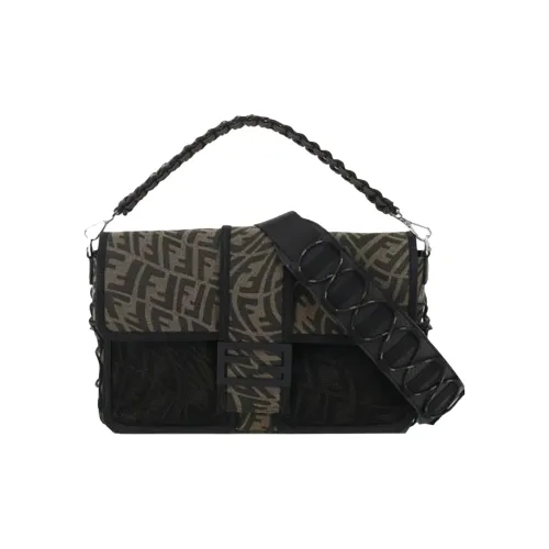 FENDI Baguette Полиэстер Сумка через плечо Сумка через плечо Женская Черная