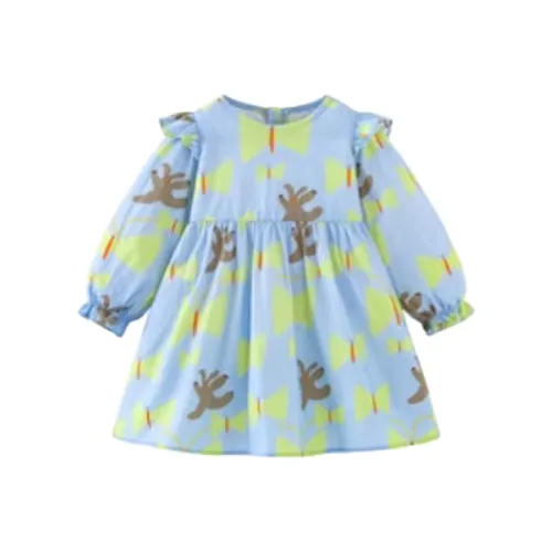 Mini Bala x YISHUJIA LIANMINGKUAN Платье Сине-зеленый Тон Дети Возраст 3-7 лет