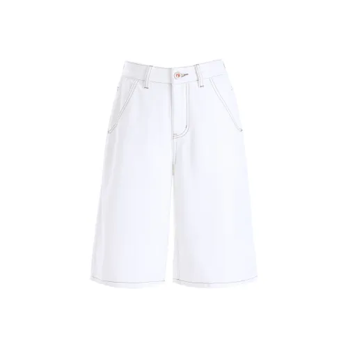 Розовые джинсовые шорты Женские Белые