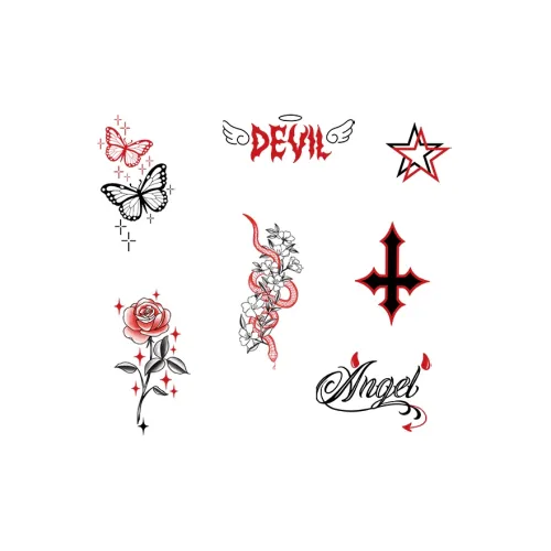 QINGSHANQIHAI Темный Mystic Текстура Временные татуировки 1 шт