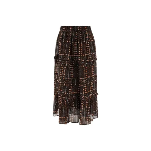 ISABEL MARANT SS25 Повседневный Длинный Юбка Женские Черный