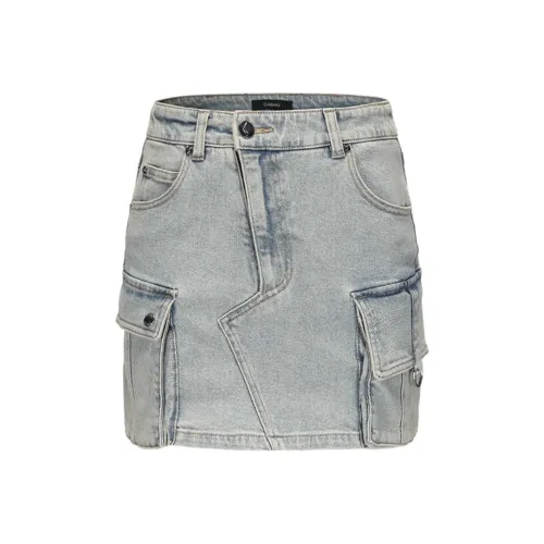 GIMING Джинсовые короткие юбки Женские Синие
