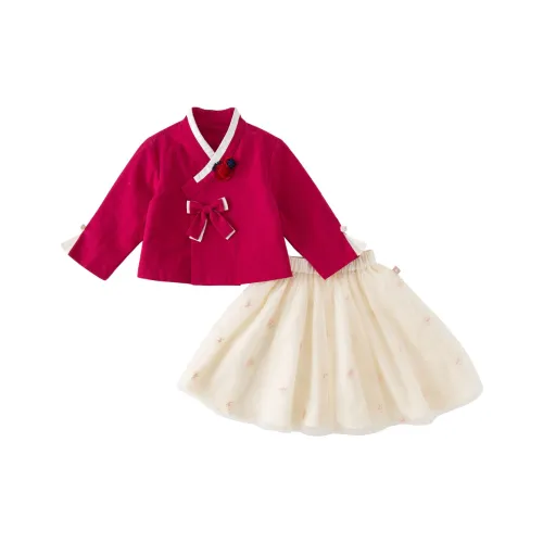 Дети 3-7 лет DAVE BELLA Комплект с юбкой из серии From The Eastern Series Розовый Красный