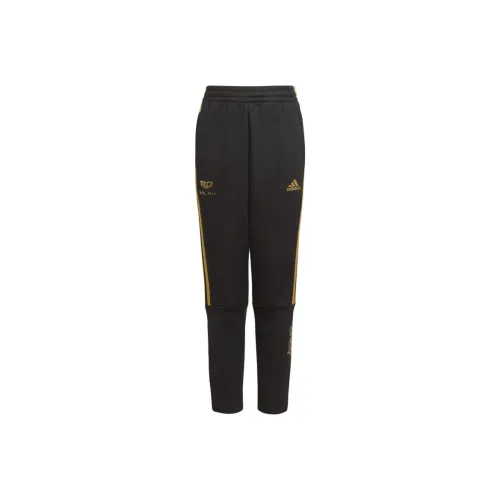 Подростки Adidas Вязаные Тренировочные Штаны MO SALAH 3 Stripes Joggers Черные