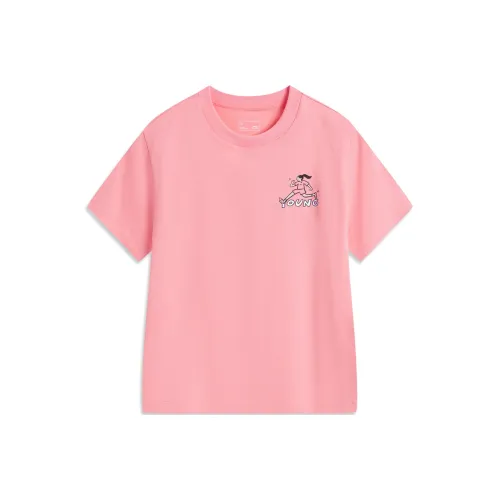LINING YOUNG Sports Life Collection T-Shirt Цвет морской раковины Розовый