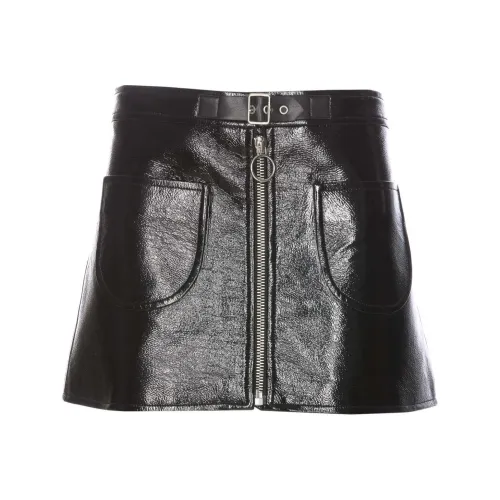COURREGES Кожаные короткие юбки Женские Черный