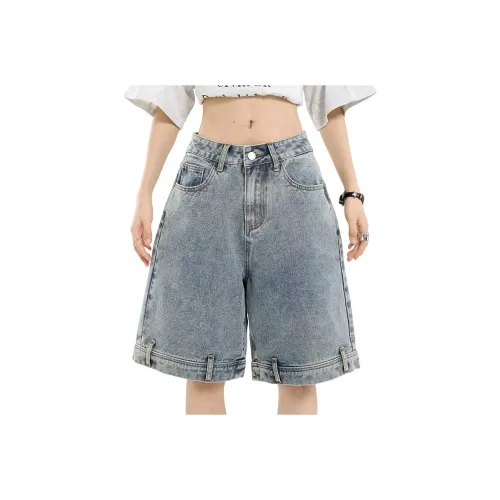 Розовые джинсовые шорты женские винтажные синие