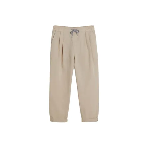 BRUNELLO CUCINELLI Повседневные брюки Бежево-желтые Подростки