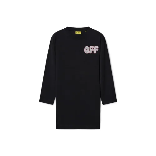 OFF Белое платье стандартный крой детское черное