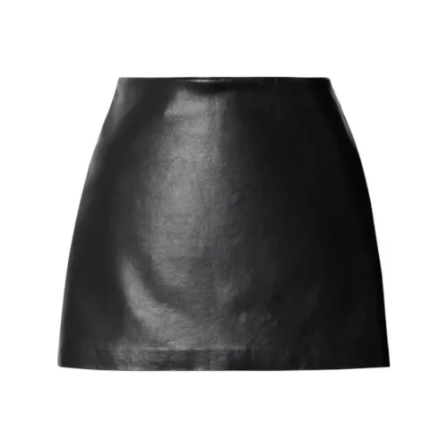 AGOLDE Кожаная короткая юбка женская черного цвета