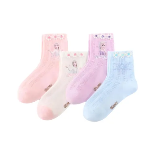Дисней 4 пары носков для детей: розовый + белый + фиолетовый + синий