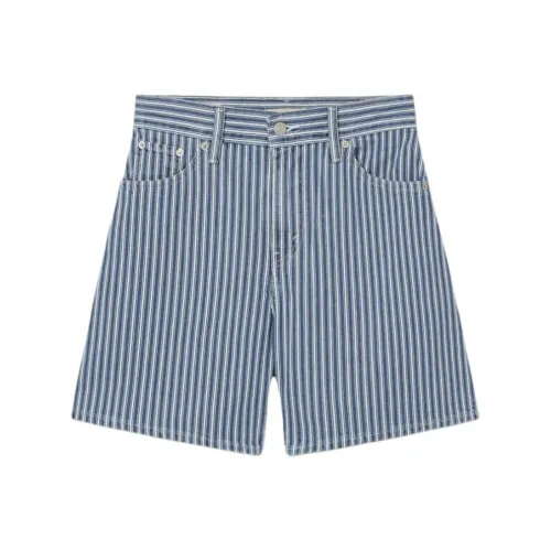 Levi's Джинсовые шорты Женские Синие Белые
