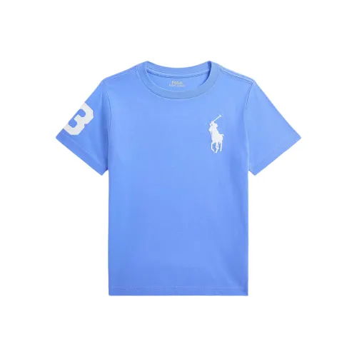 Polo Ralph Lauren Детская одежда Вышивка Логотип Круглый вырез Короткий рукав Синий Детский