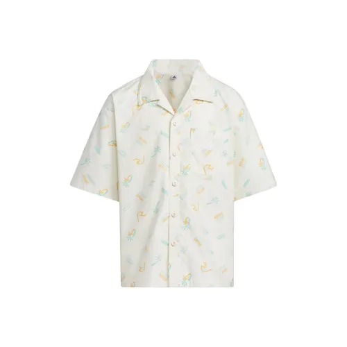 Adidas Полный принт Детский Топ Лето Нефритовый Белый