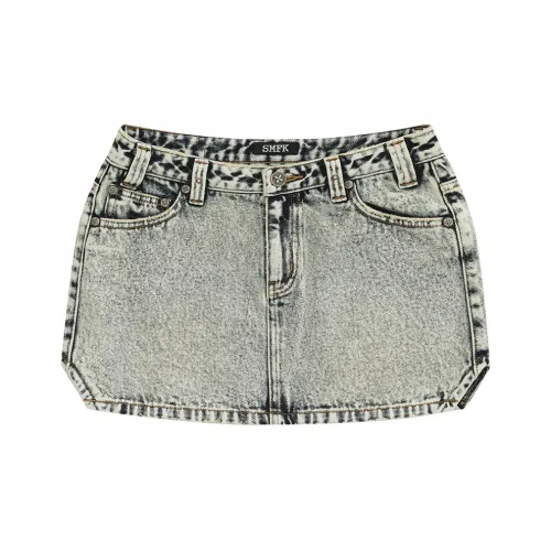 SMFK Джинсовые короткие юбки Женские Белые Снежинка