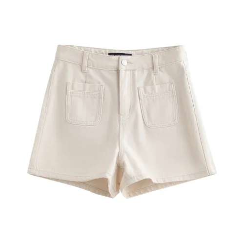 Initial Language Джинсовые шорты Женские Экрю