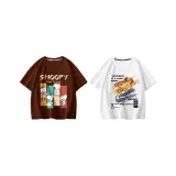 [100% хлопок, безопасный для кожи] Серия Nubi / Темный кофейный + Граффити Nubi / Белый