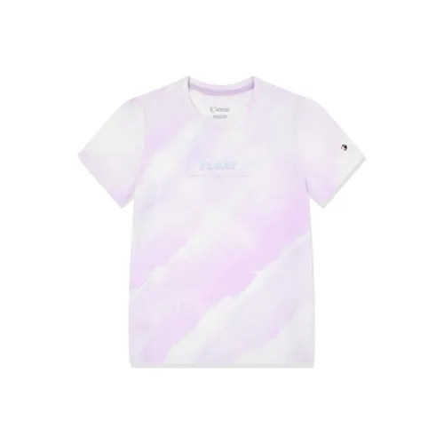 QIAODAN T-рубашка SS25 Shimmer Фиолетовый Full с принтом Подростки