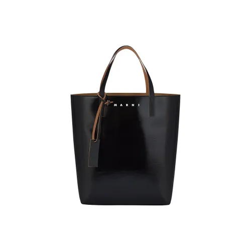 MARNI Ткань Тоут Сумка Сумка для покупок Сумка Обычная Унисекс Черная
