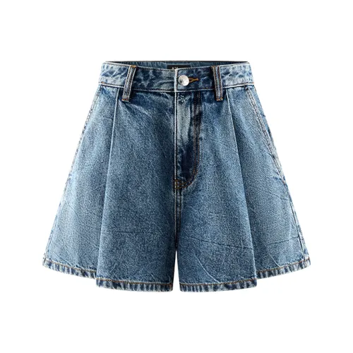 A21 Джинсовые шорты Женские Светло-Средний Синий