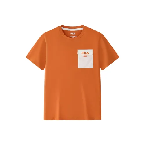FILA KIDS На открытом воздухе Маленький Карман Т-Рубашка Оранжевый Красный Детский