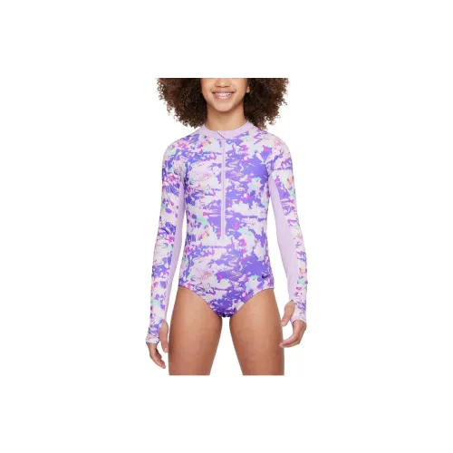 Nike Long Sleeve One Piece Купальник Детский Купальник Фиолетовый Детский