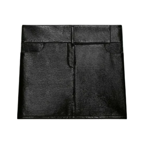 COURREGES SS25 Belted Виниловая Мини Юбка Кожаная Юбка Женская Черная Черная