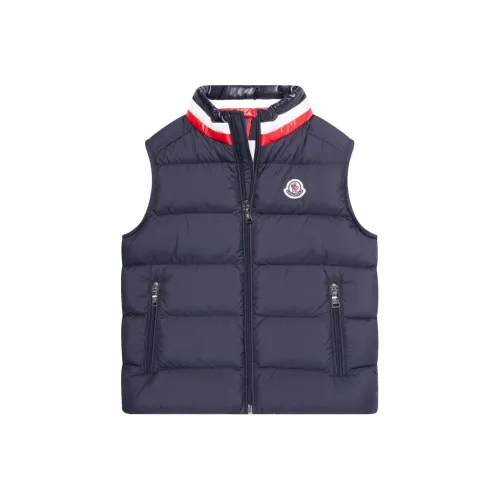 MONCLER Темно-синие детские жилеты