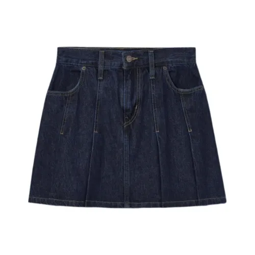 Levi's Джинсовые короткие юбки Женские Темно-синий