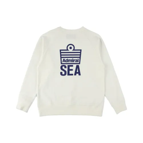 Wind And Sea Admiral Collaboration Белый Унисекс Свитшоты