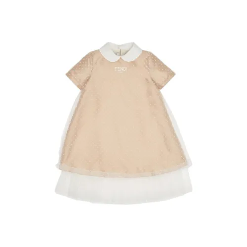 FENDI Бежевые Платья для Детей