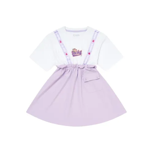 QIAODAN Платье Белый Шифон Фиолетовый Подростки