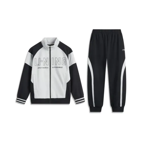 LINING YOUNG Повседневная спортивная одежда Sports Life Collection SS25 Набор Тихий Серый Детский