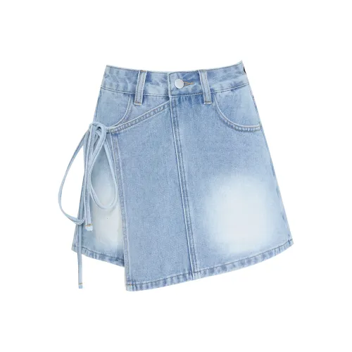 ZXZA Светло-синие Женские Джинсовые Шорты