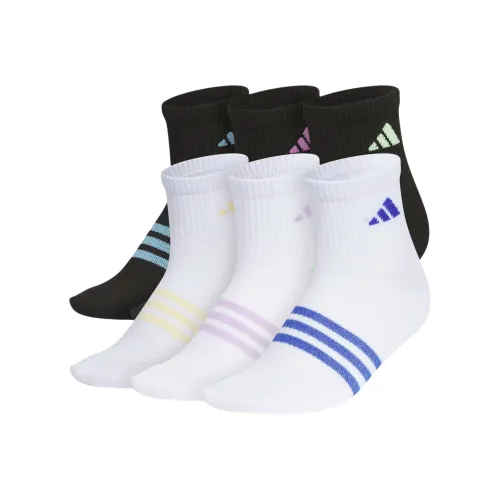 Adidas 6 пар носков для детей: 3 белых + 3 черных