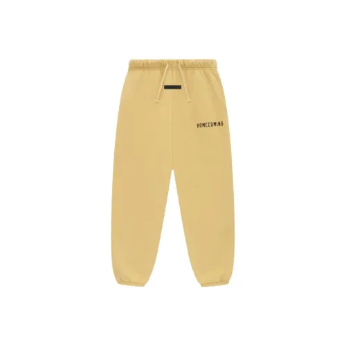 Детские 3-7 лет Fear Of God Essentials тяжелый флис свитшот вязаные тренировочные штаны янтарное золото янтарный