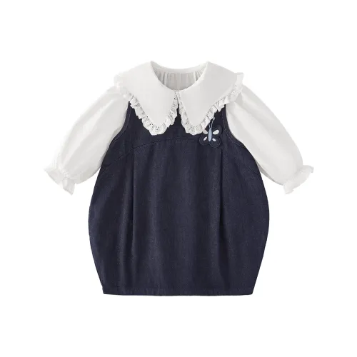 Детский комплект JELLYBABY для детей 3-7 лет с юбкой джинсовый синий